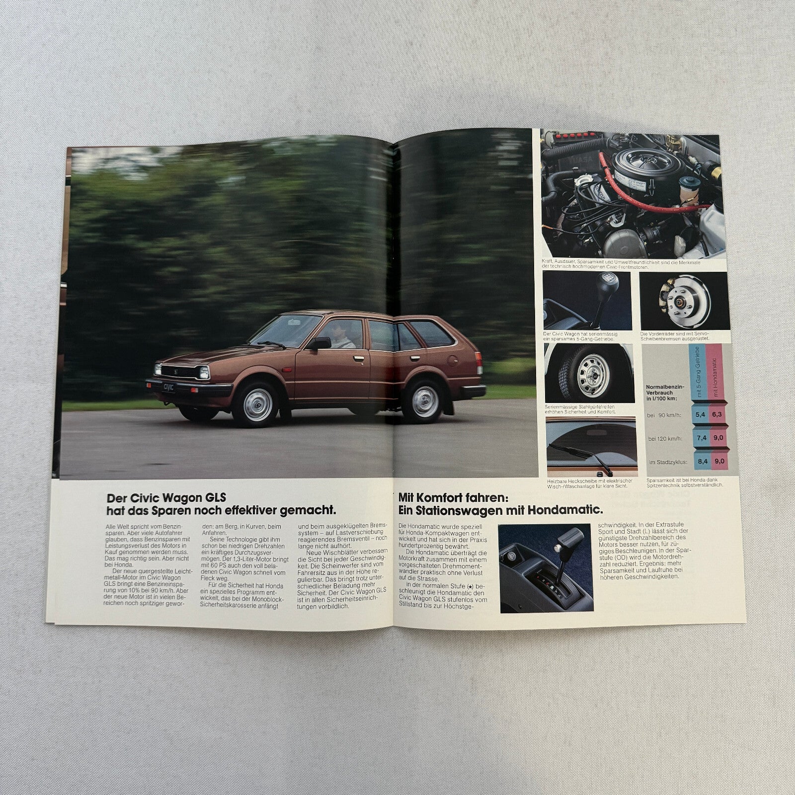 Honda Civic Station Wagon Sales Brochure Catalog Vintage German Text European