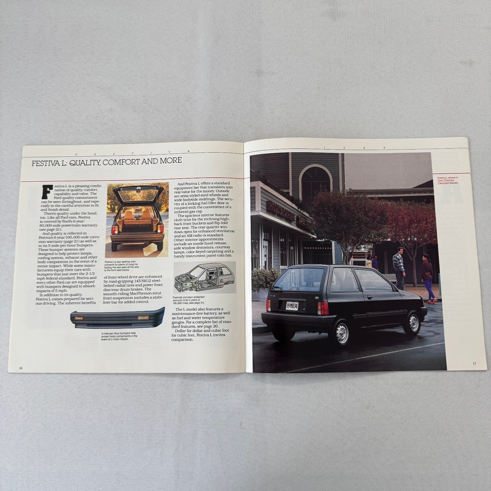 1988 Ford Festiva Car Sales Brochure Catalog Advertising