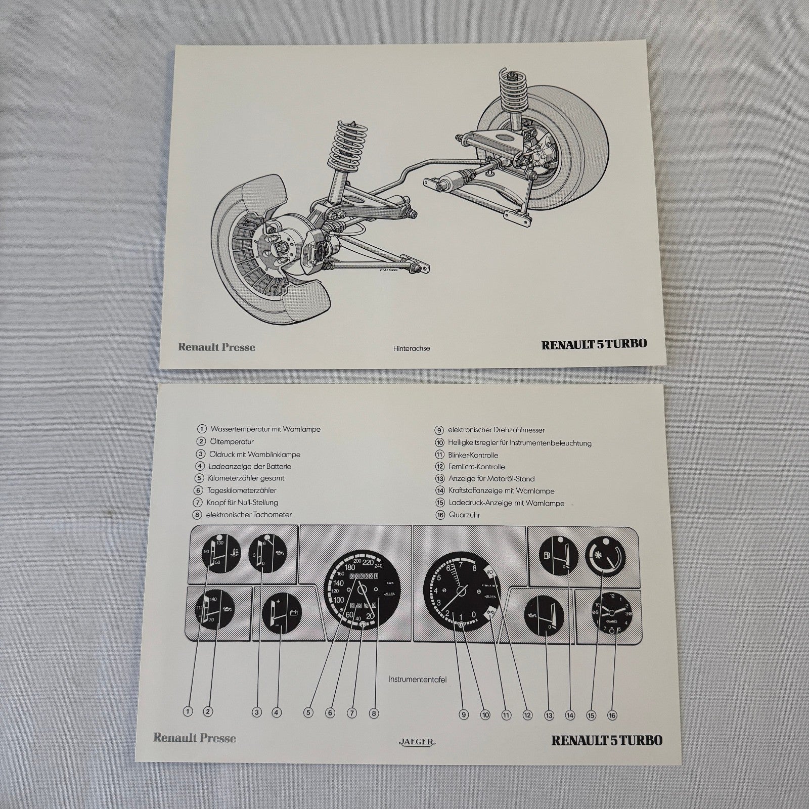 Renault 5 Turbo Car Factory Press Kit Photos Folder Hot Hatch GERMAN