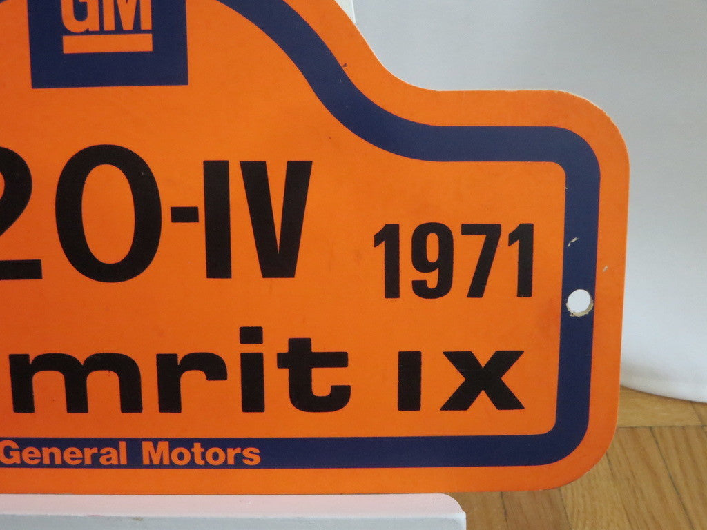 Vintage 1971 RAC Oost 20-IV Teamrit IX Car Club Rally Plate Plaque Sign 