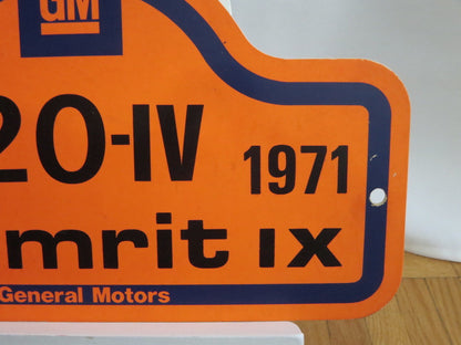 Vintage 1971 RAC Oost 20-IV Teamrit IX Car Club Rally Plate Plaque Sign 
