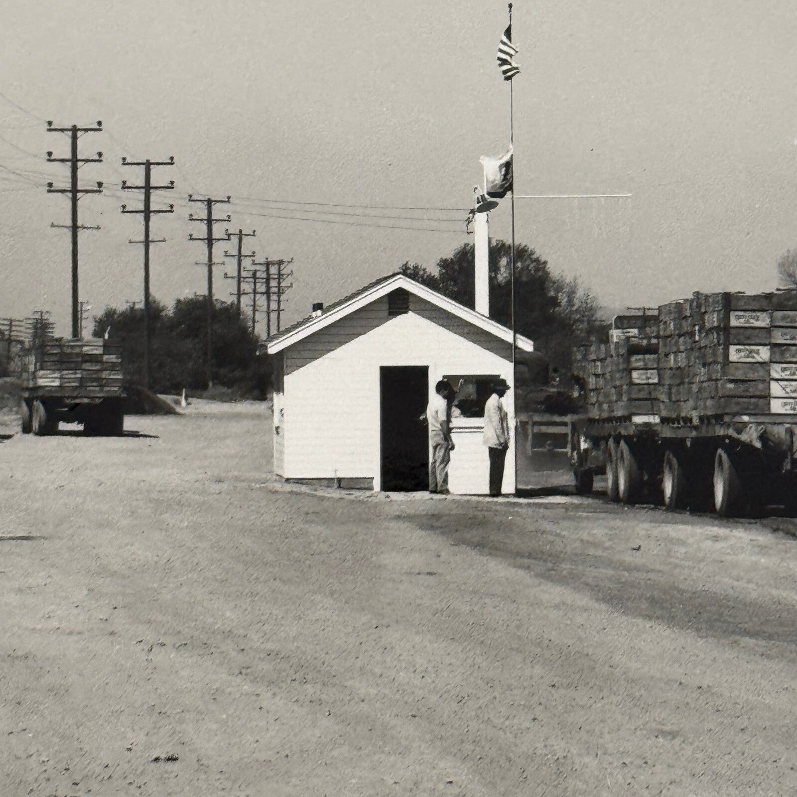 California Highway Inspection Station Vintage Photo Photograph