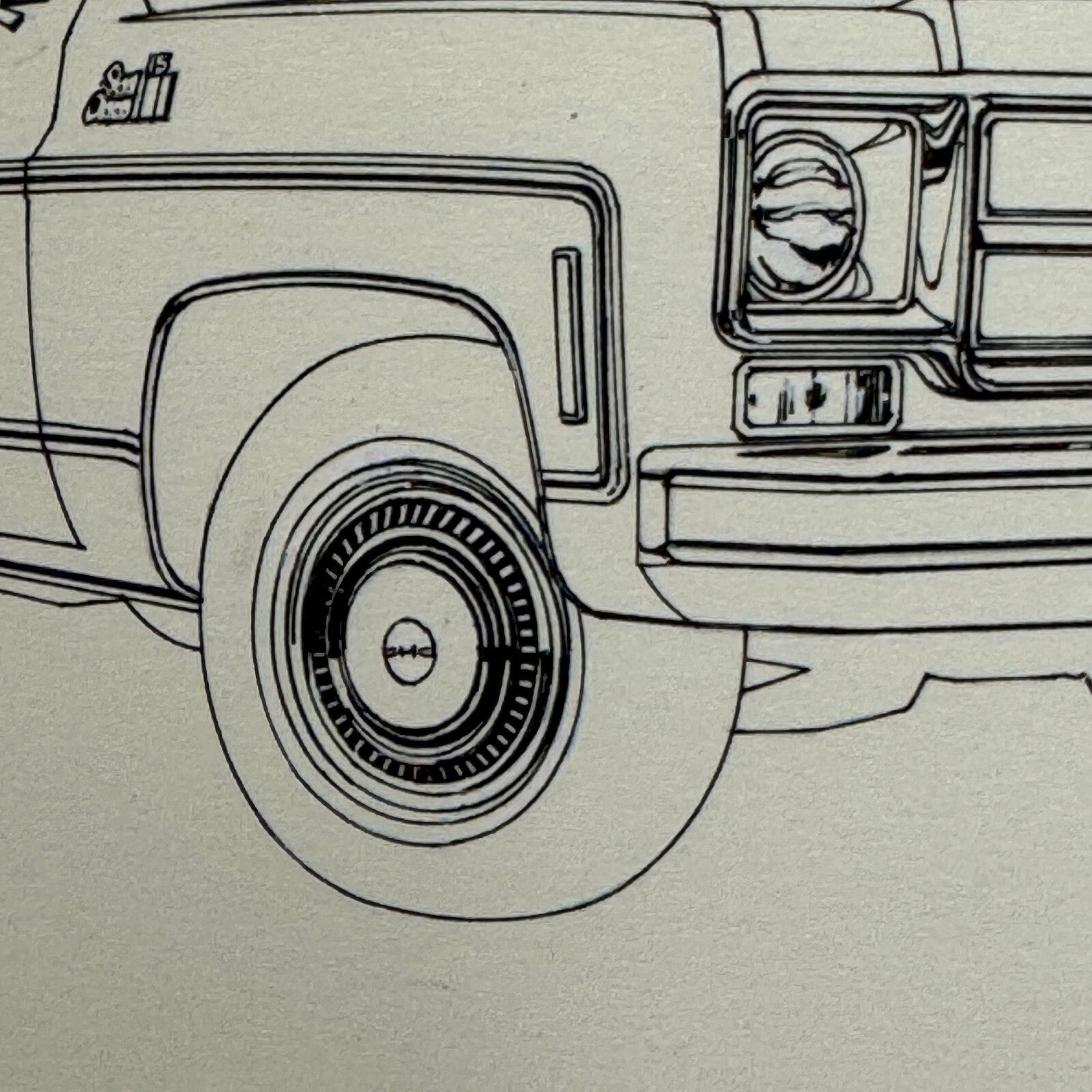 GMC Squarebody Pickup Truck Illustration Art Drawing Hand Drawn Robert Preis