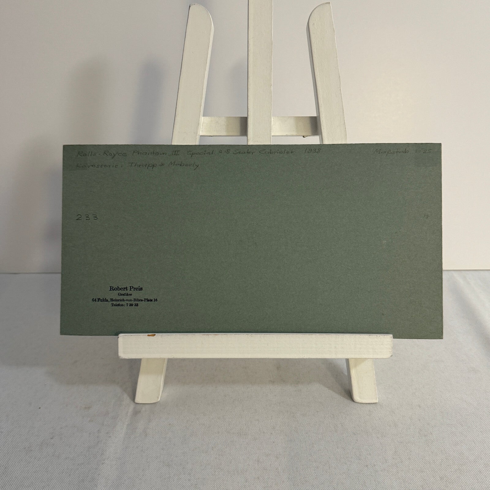 1938 Rolls Royce Phantom III Thrupp & Maberly Illustration Hand Drawn Art