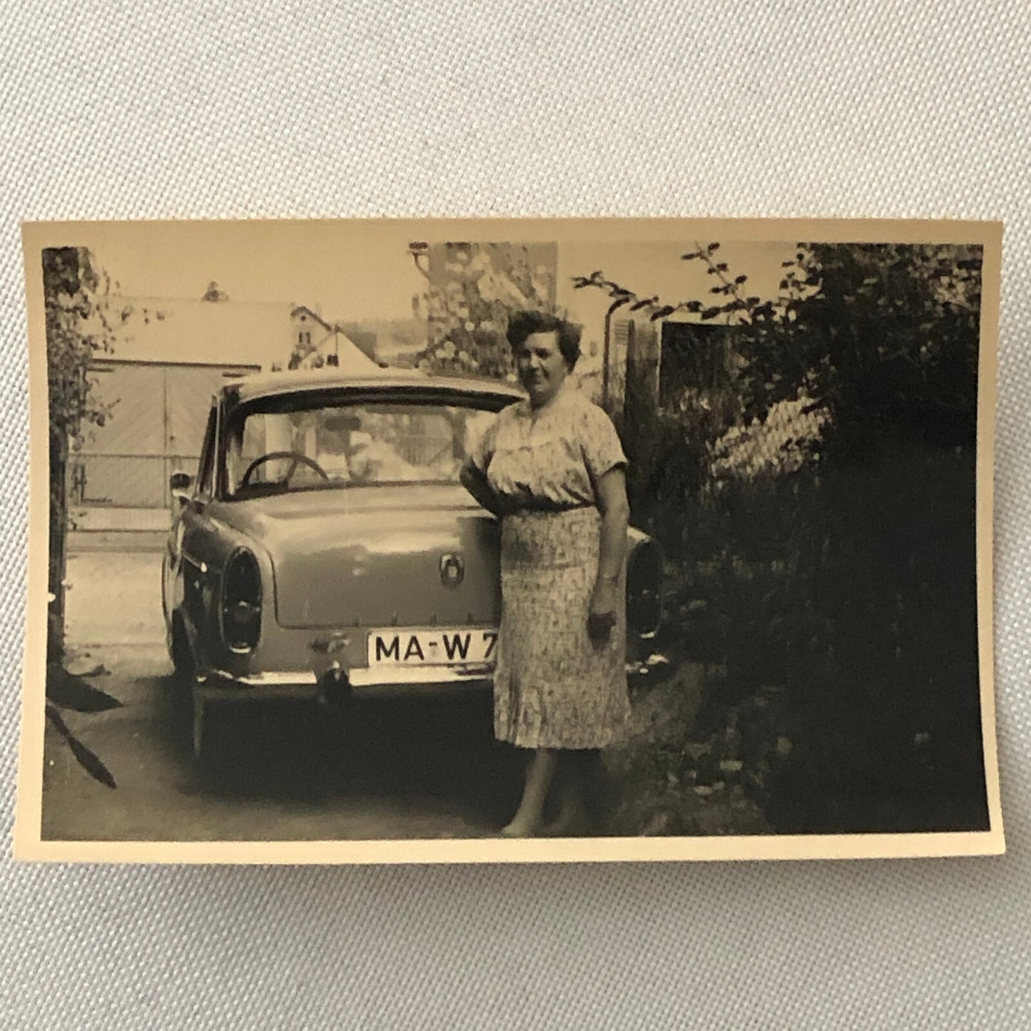 Vintage Photo Photograph Snapshot Woman with Car Automobile Germany AL22SM2