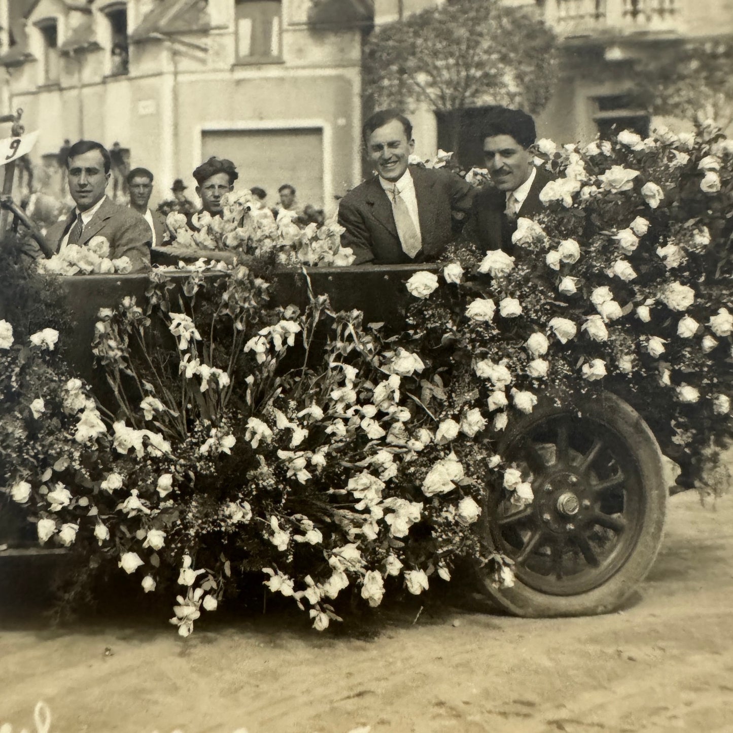 Vintage Postcard Real Photo Postcard RPPC Post Card Early Automobile Parade Car