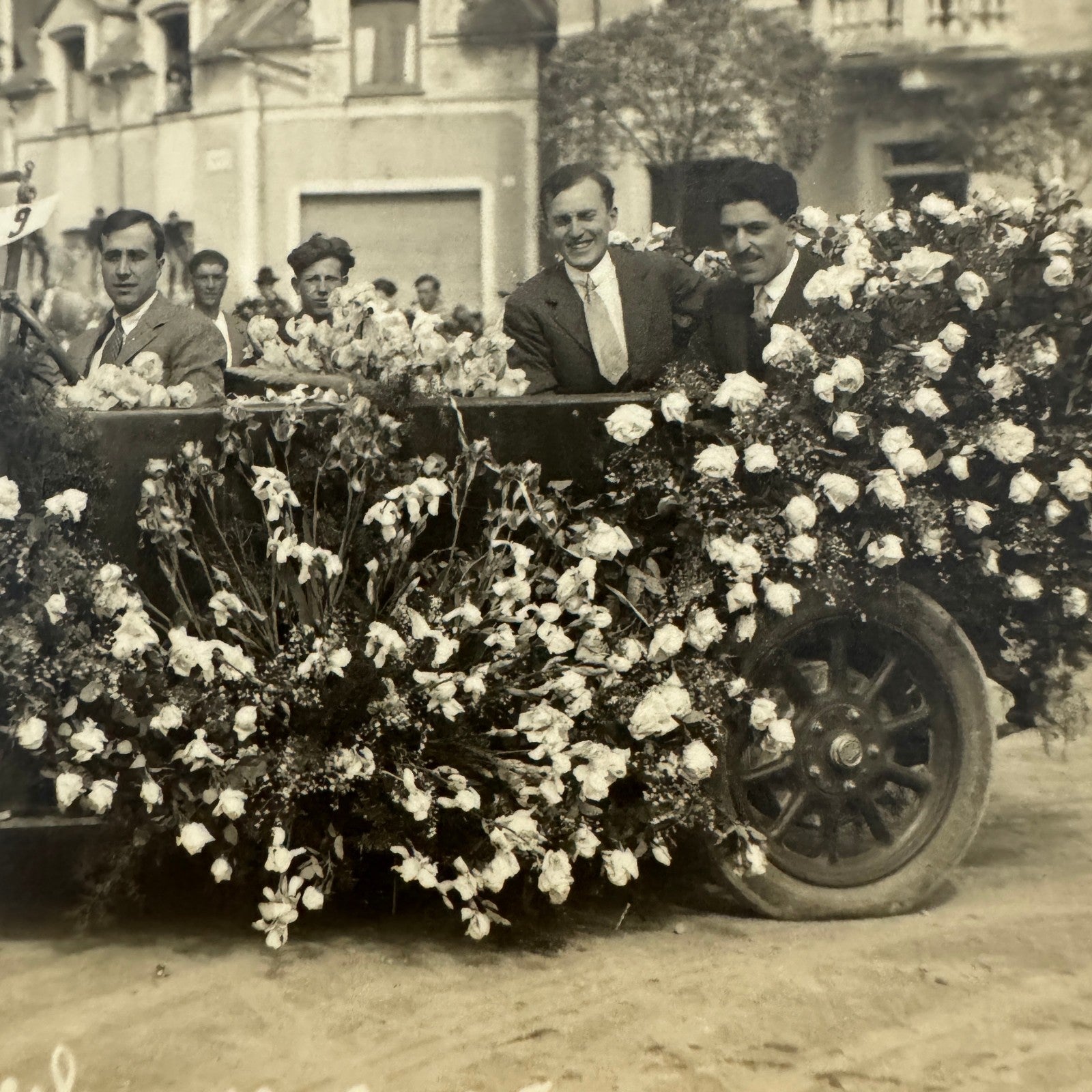 Vintage Postcard Real Photo Postcard RPPC Post Card Early Automobile Parade Car