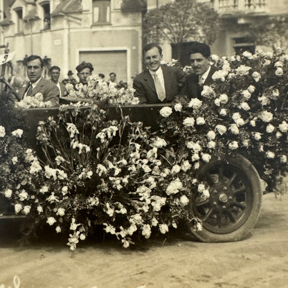 Vintage Postcard Real Photo Postcard RPPC Post Card Early Automobile Parade Car