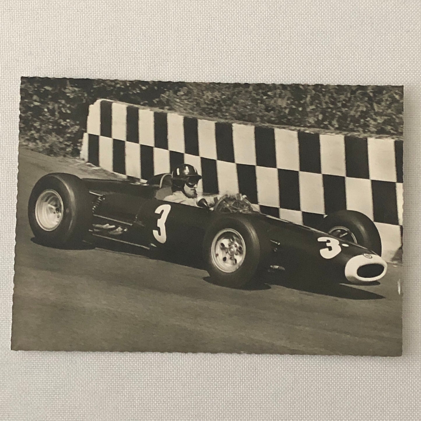 Vintage Graham Hill Racing Driver Postcard Post Card Race Car