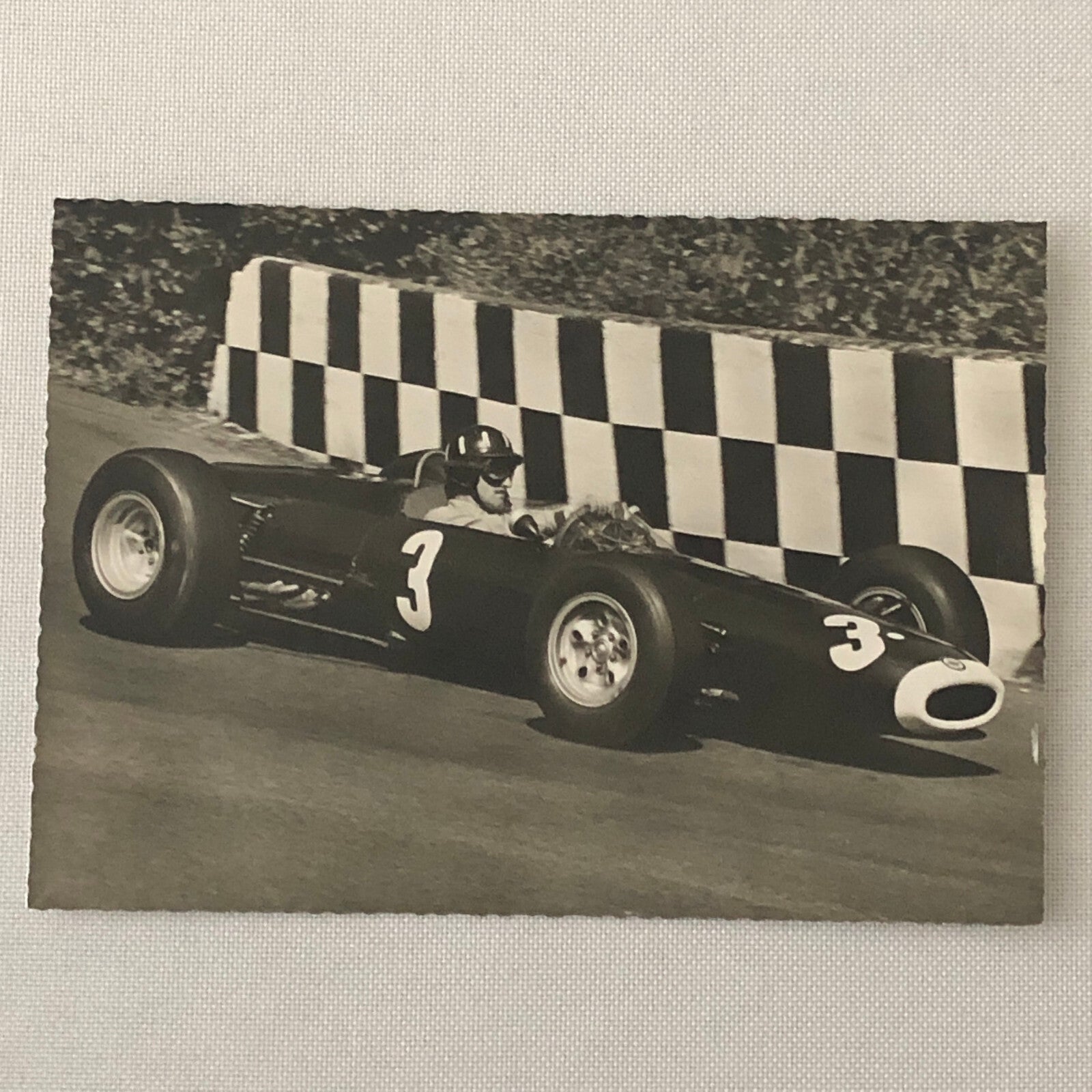 Vintage Graham Hill Racing Driver Postcard Post Card Race Car