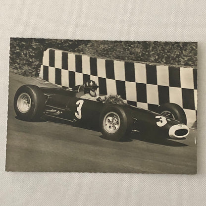 Vintage Graham Hill Racing Driver Postcard Post Card Race Car