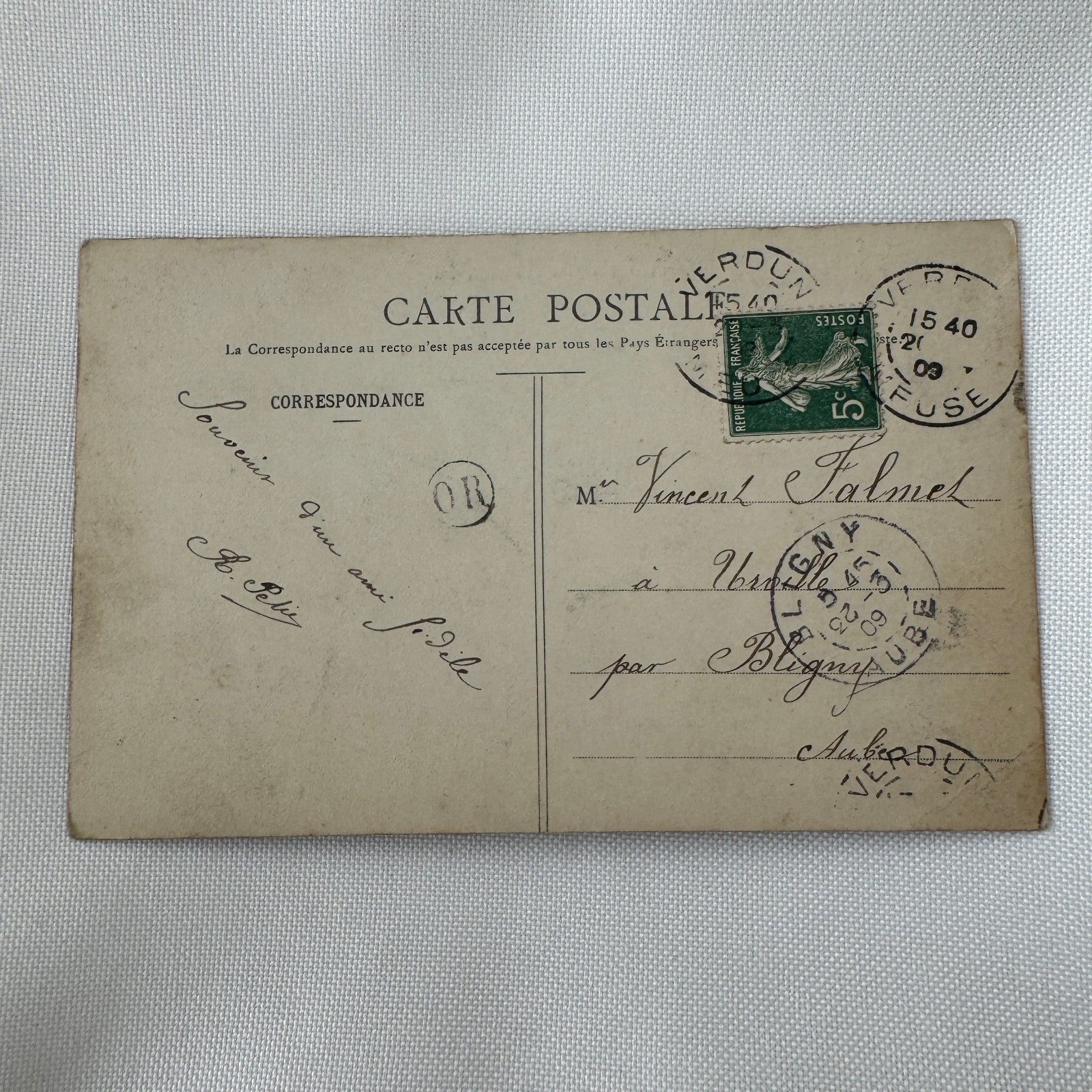 Vintage Zeppelin Airship Dirigible Postcard Post Card French Ville de Paris