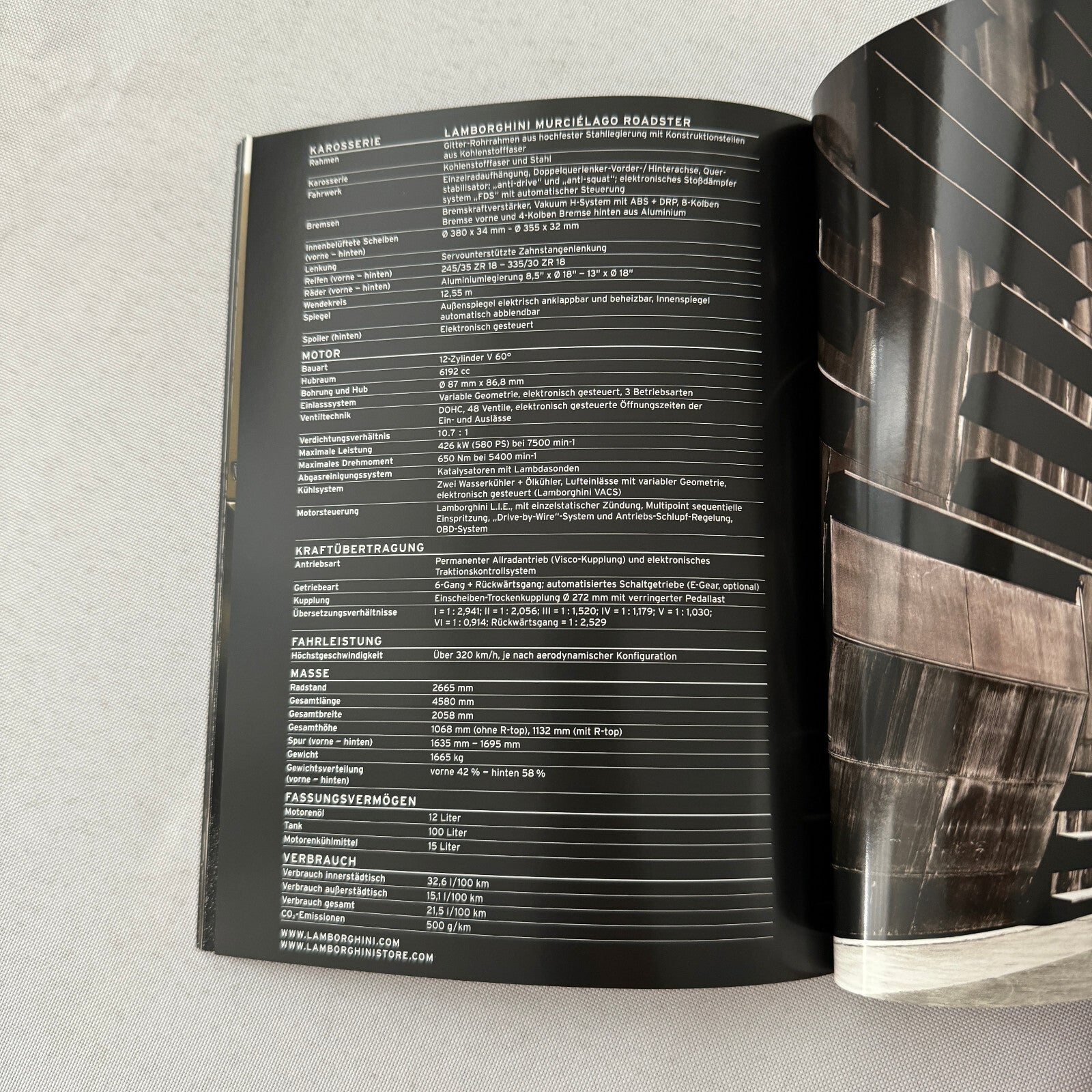 Lamborghini Murcielago ROADSTER Supercar Sales Brochure Catalog GERMAN Text