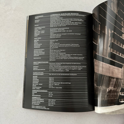 Lamborghini Murcielago ROADSTER Supercar Sales Brochure Catalog GERMAN Text