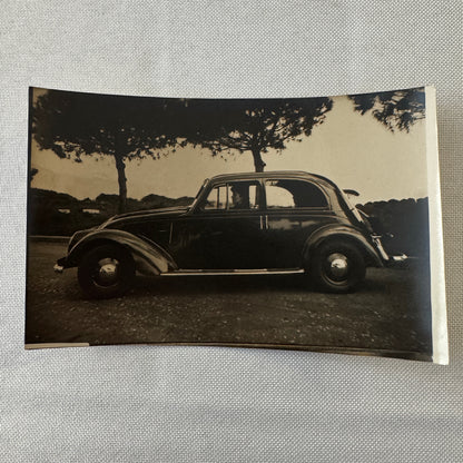 Vintage Automobile Real Photo Postcard Post Card RPPC Woman with Car 1940