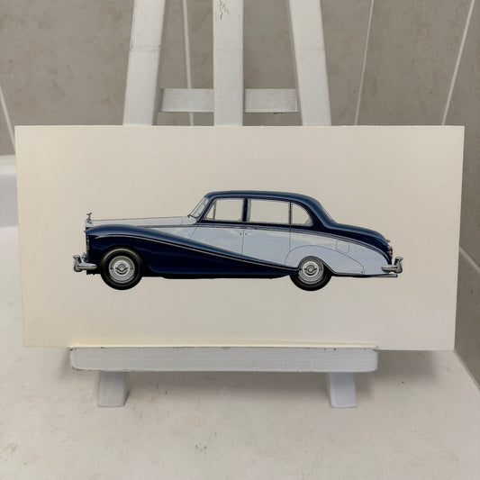 1958 Rolls Royce Silver Cloud Saloon Car Illustration Art Drawing Hand Drawn