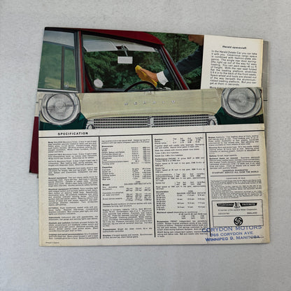 Triumph Herald 1200 Saloon Convertible Estate Wagon Car Sales Brochure Catalog