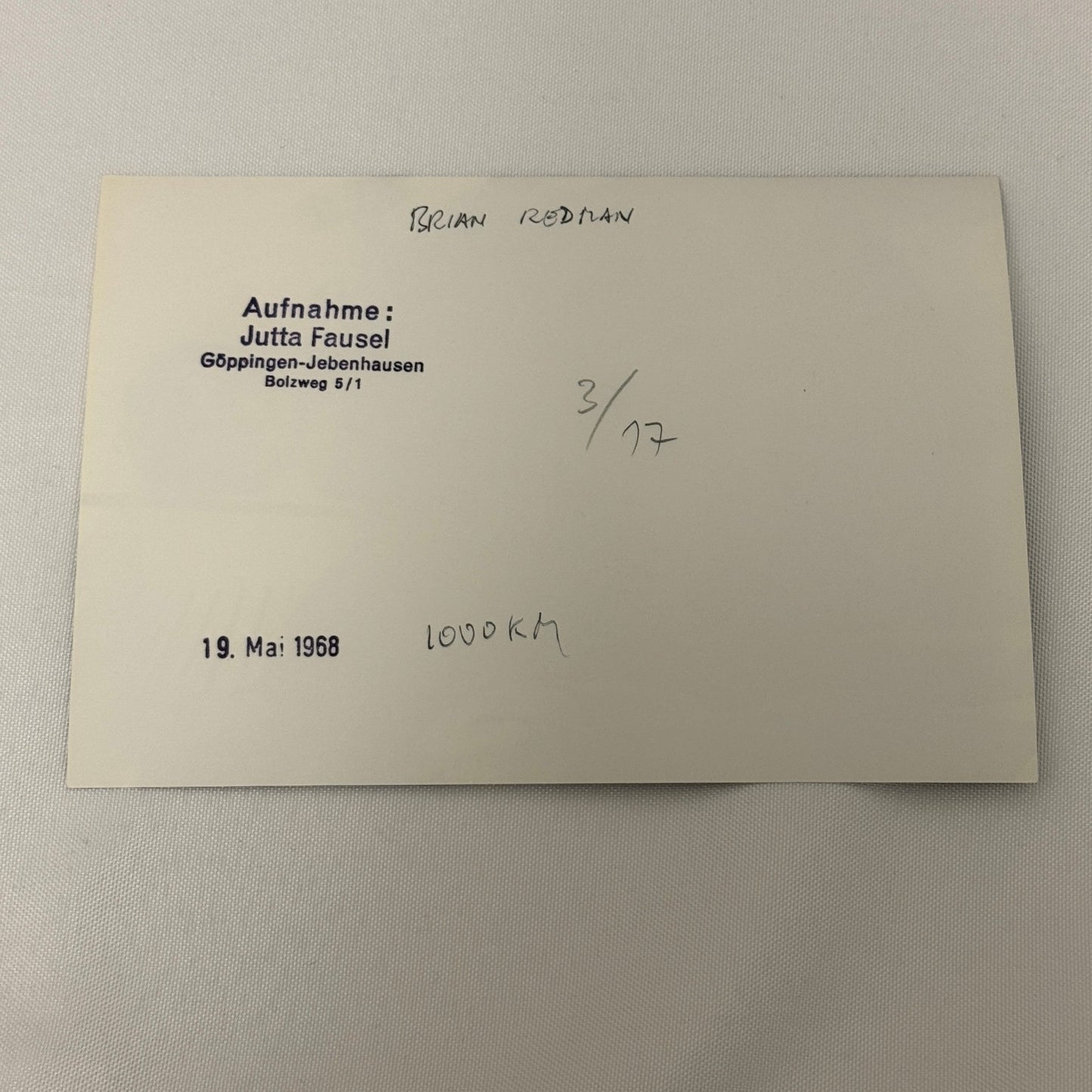 Vintage Racing Photo Brian Redman 1968 1000KM Race Motorsport Photograph