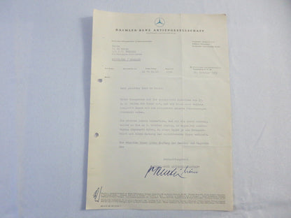 1958 Mercedes Benz Daimler Letter Letterhead Document - German Text 