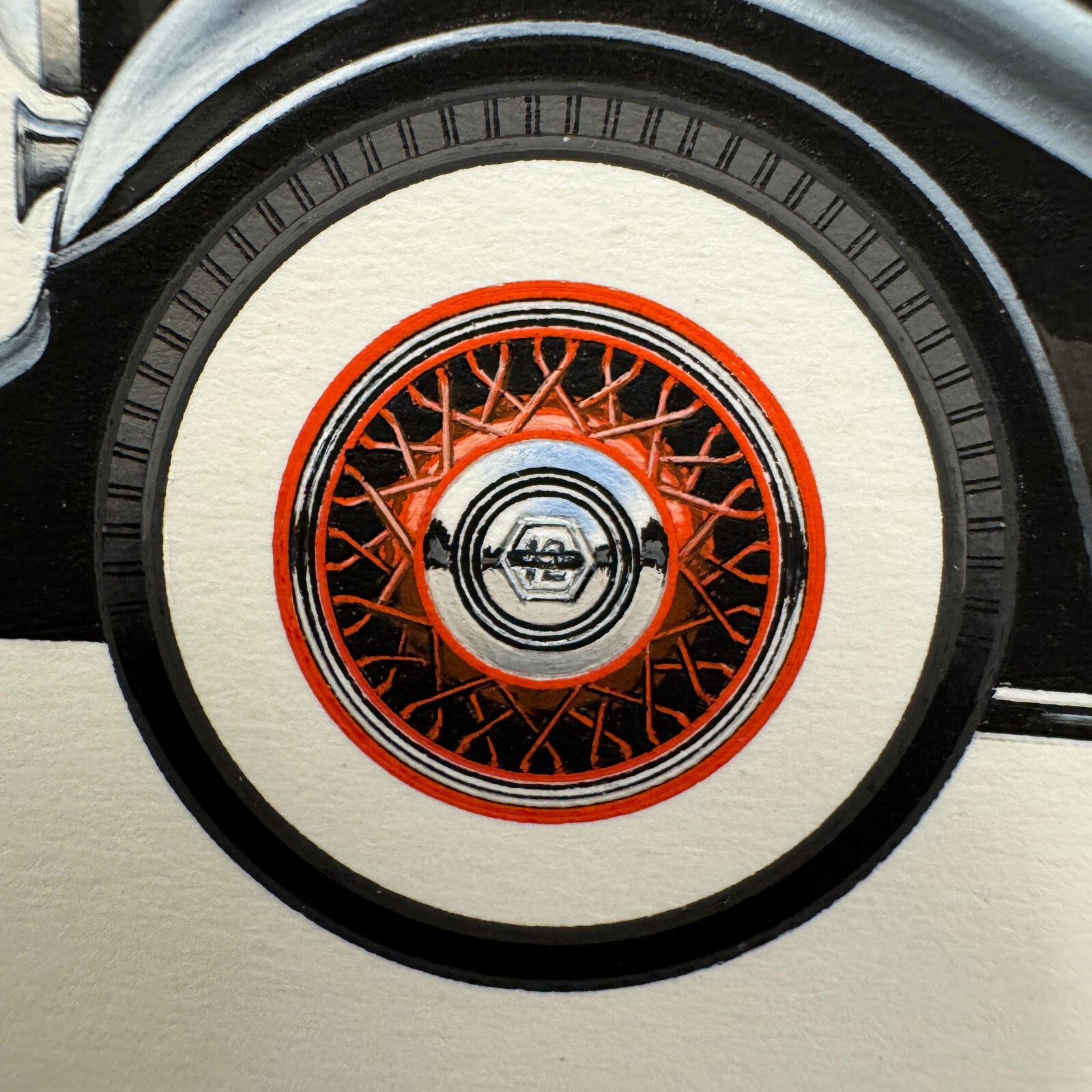 1935 Pierce Arrow 12 Convertible Coupe Roadster Car Illustration Art Drawing