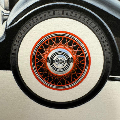 1935 Pierce Arrow 12 Convertible Coupe Roadster Car Illustration Art Drawing