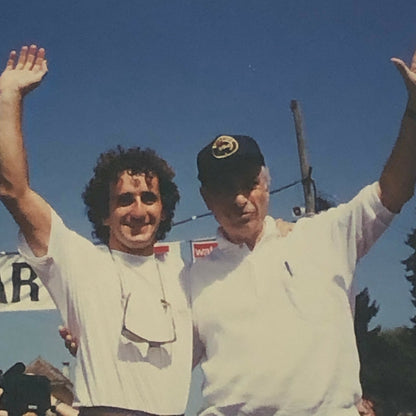 Vintage Racing Driver Photo Photograph Print Juan Manuel Fangio and Alain Prost 