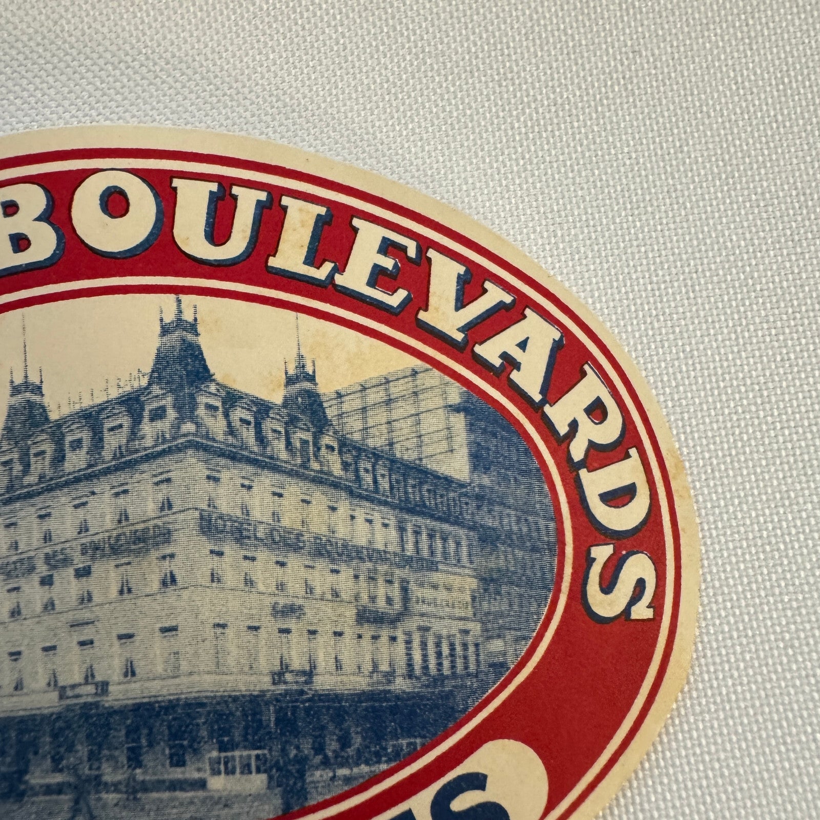 Vintage Travel Luggage Label Hotel Des Boulevards Bruxelles Belgium