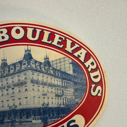 Vintage Travel Luggage Label Hotel Des Boulevards Bruxelles Belgium