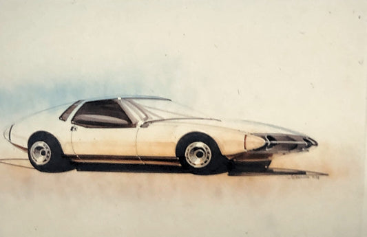 35MM Vintage Photo Slide Concept Car Prototype Design Sketch Illustration