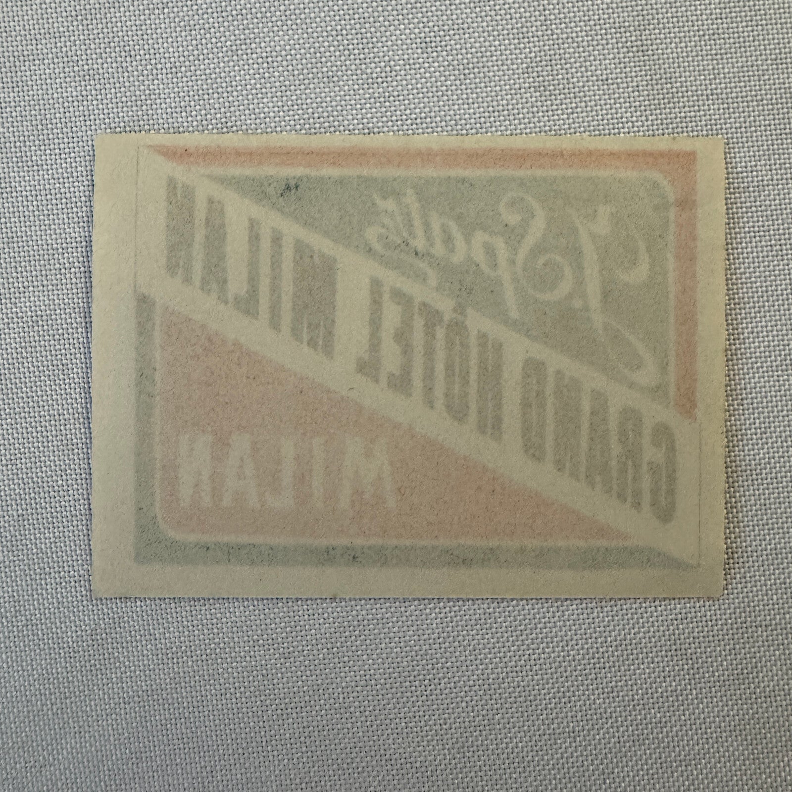 Vintage Hotel Travel Luggage Label J Spatz Grand Hotel Milan Milano Italy