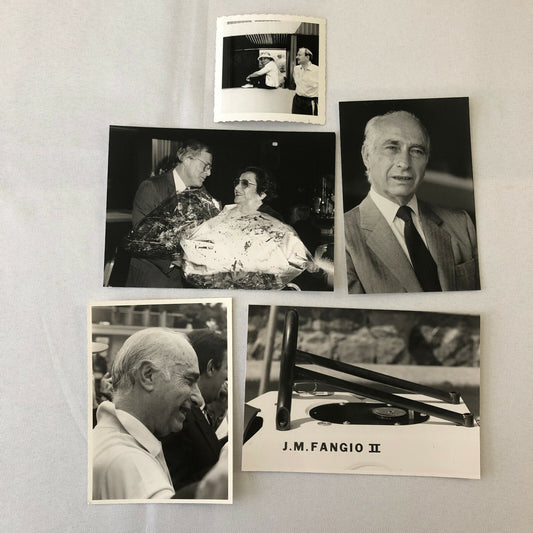Vintage Juan Manuel Fangio Racing Driver Related Photo Print Lot of 5 