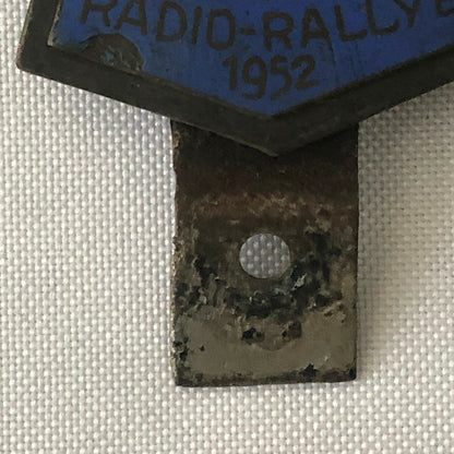 Vintage 1952 Radio Rallye Car Rally Participant Badge Emblem Award 