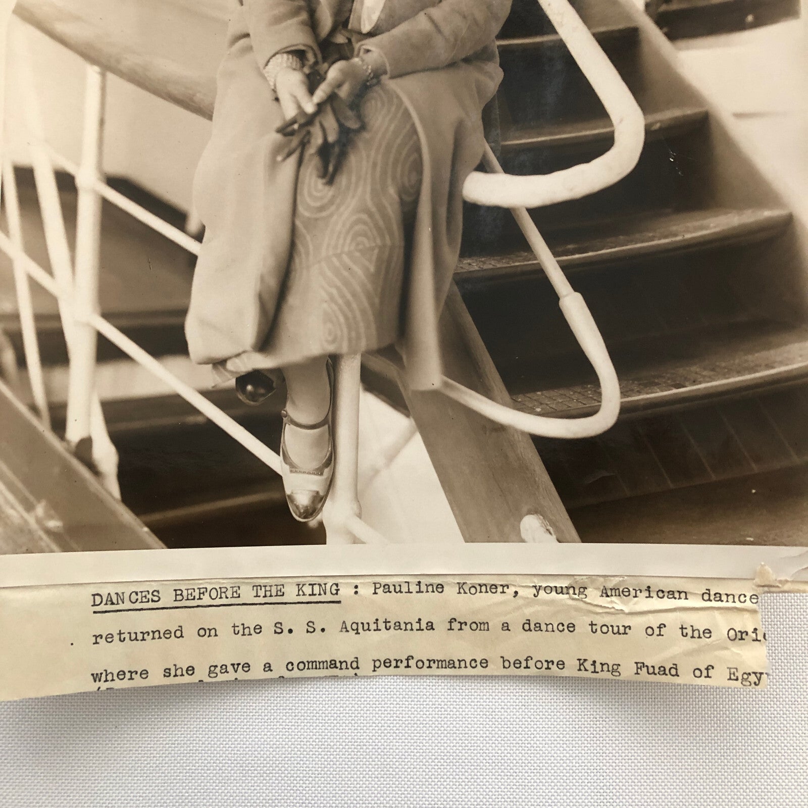 Vintage Press Photo Dancer Pauline Koner Portrait King Fuad of Egypt