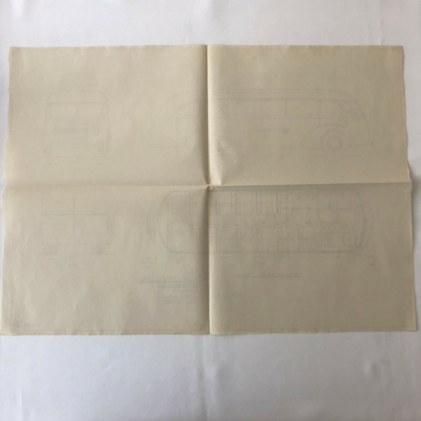 1936 Coachbuilder Bus Design Blueprint Rendering Blue Print Coach Bus Truck