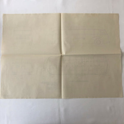 1936 Coachbuilder Bus Design Blueprint Rendering Blue Print Coach Bus Truck