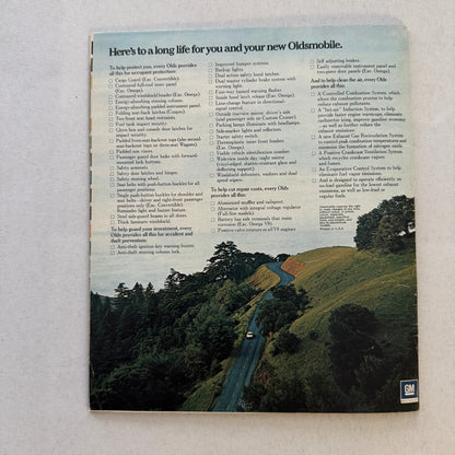 1973 Oldsmobile Sales Brochure Cutlass Supreme Omega Toronado Delta 88 Vintage