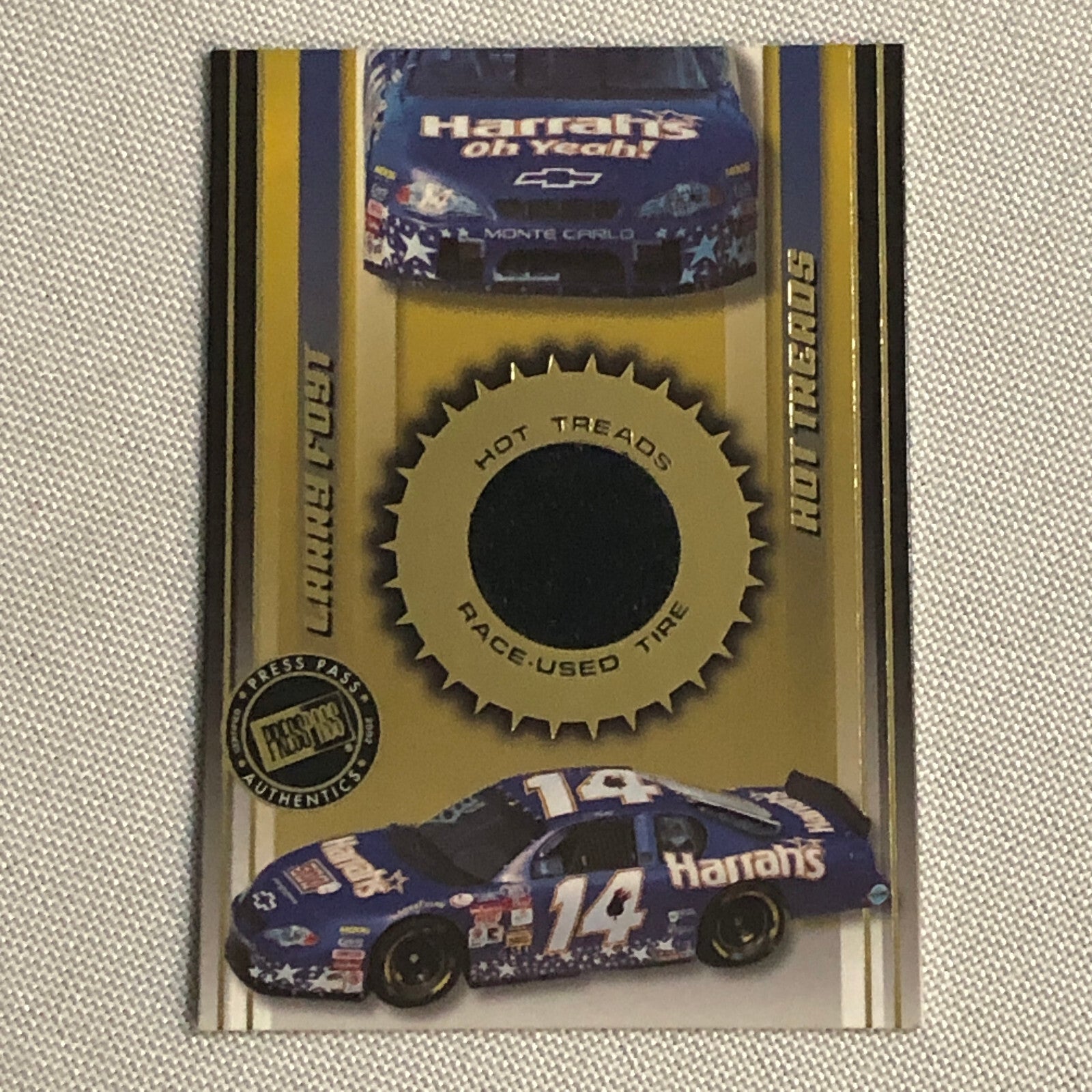 2002 Press Pass Hot Treads Tire Relic Card Larry Foyt NASCAR