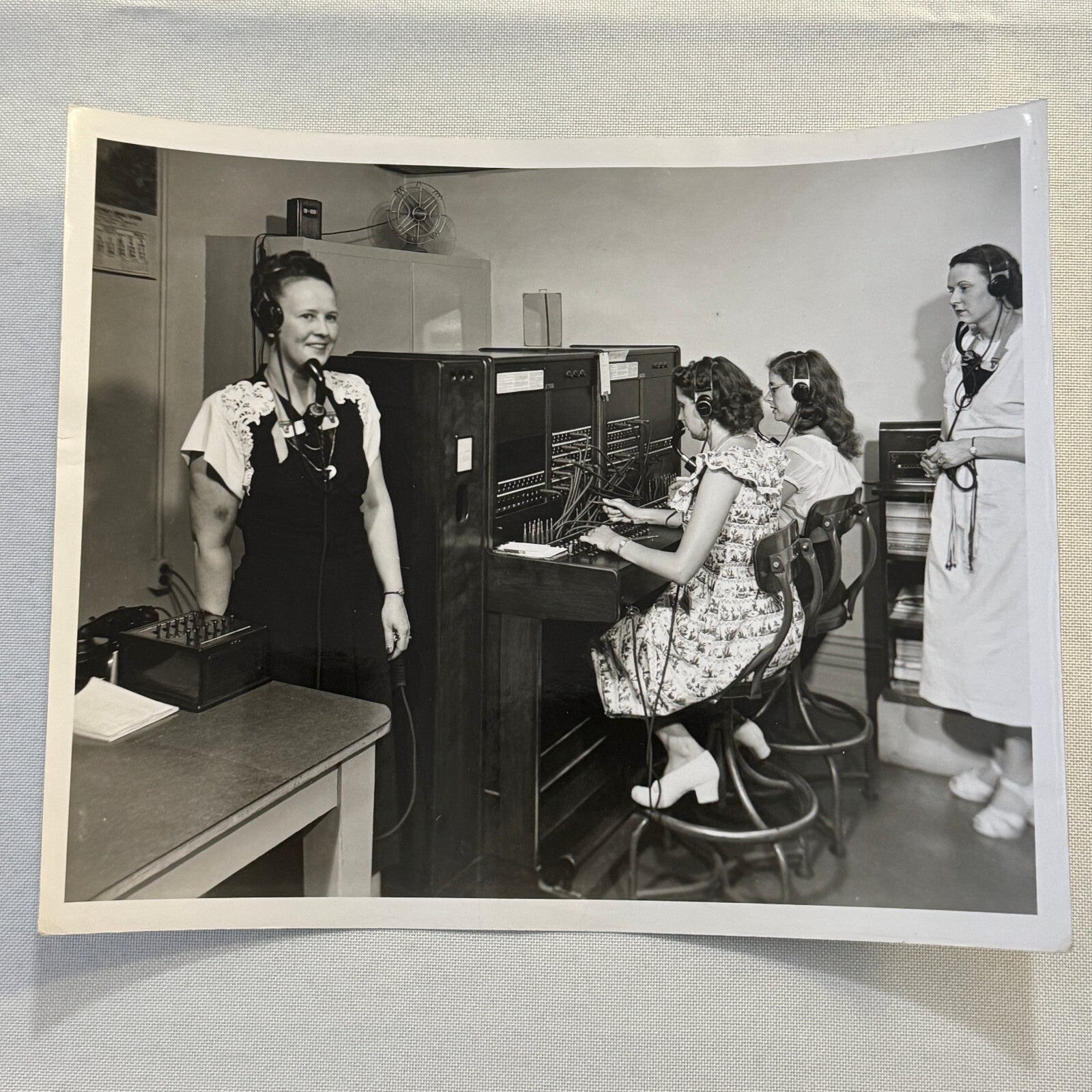 Vintage Photo Photograph Office Workers Telephone Switchboard Machine Simpsons