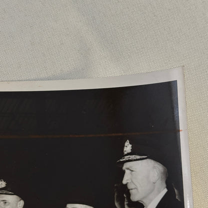Vintage Canadian Navy Officials Military Press Photo Photograph French 1954
