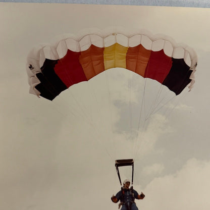 Vintage Skydiving Parachute Photo Large Format Aviation Photograph 1970s-80s