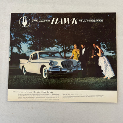 1959 Studebaker Silver Hawk Car Sales Brochure Catalog Vintage Advertising