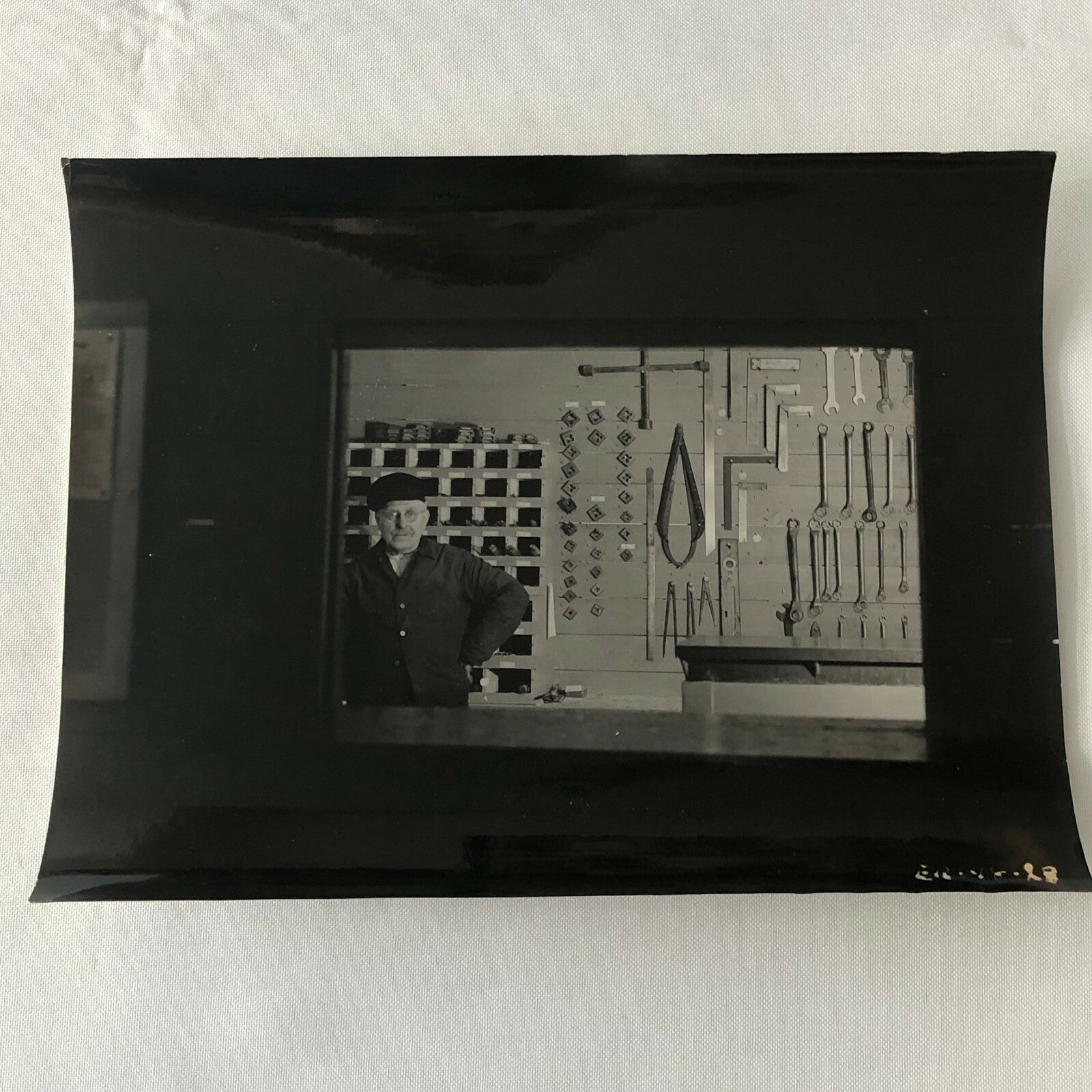 Antique Vintage Photograph of a Worker in Factory Denmark Ergo Trailer