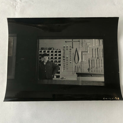 Antique Vintage Photograph of a Worker in Factory Denmark Ergo Trailer