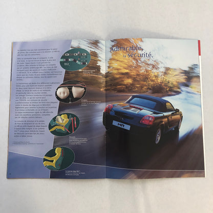 Toyota MR Roadster Car Sales Brochure Catalog Advertising FRENCH TEXT Toyota MR2