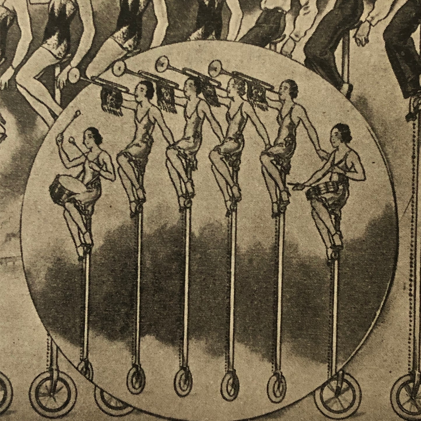 Circus Performer Troupe Act Postcard Post Card 10 Sylwest Unicycle Musician