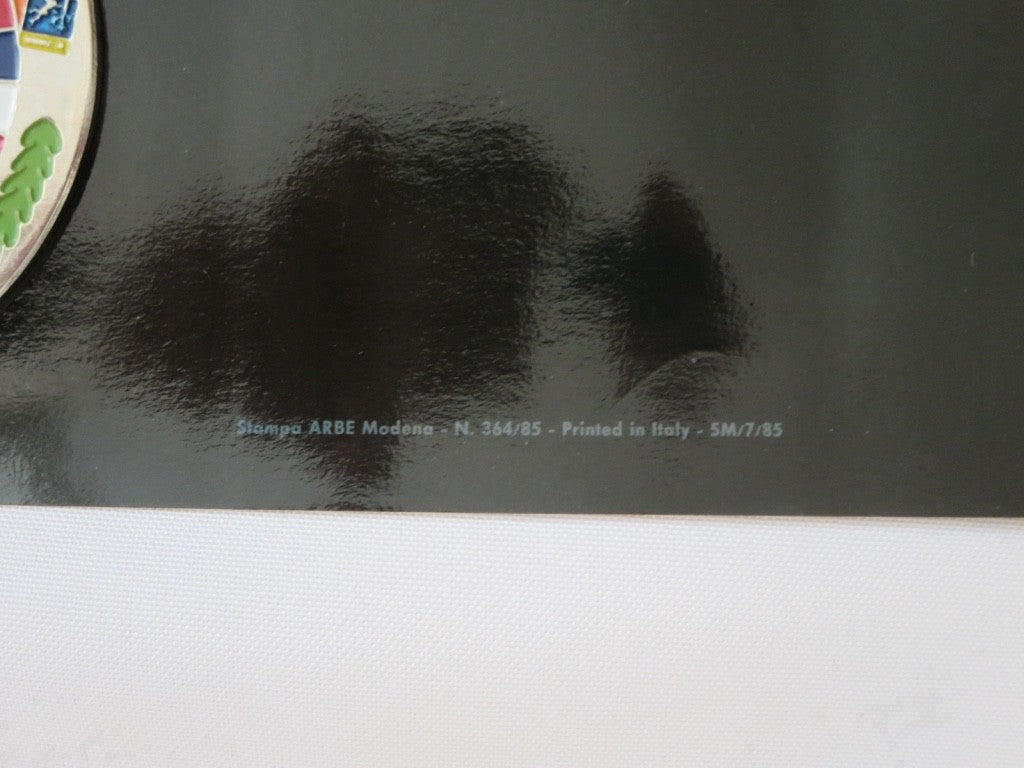 Poster Ferrari 412 Original 1980s Factory Automotive Art Decor Silver Car