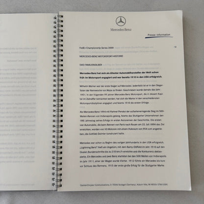 2000 Mercedes Benz Marlboro CART Racing Press Kit Tony Kanaan Michel Jourdain