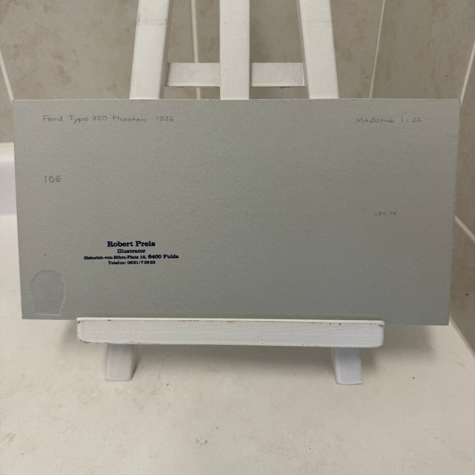 1936 Ford Type 750 Phaeton Car Illustration Art Drawing Hand Drawn Robert Preis