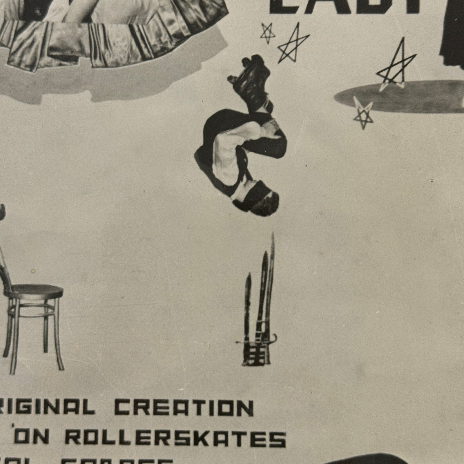 Vintage Circus Roller Skating Danger Act Postcard Post Card Ricardo Torez