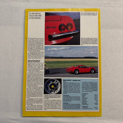 1969 Ferrari Dino 246 GT Car Magazine Insert Poster European